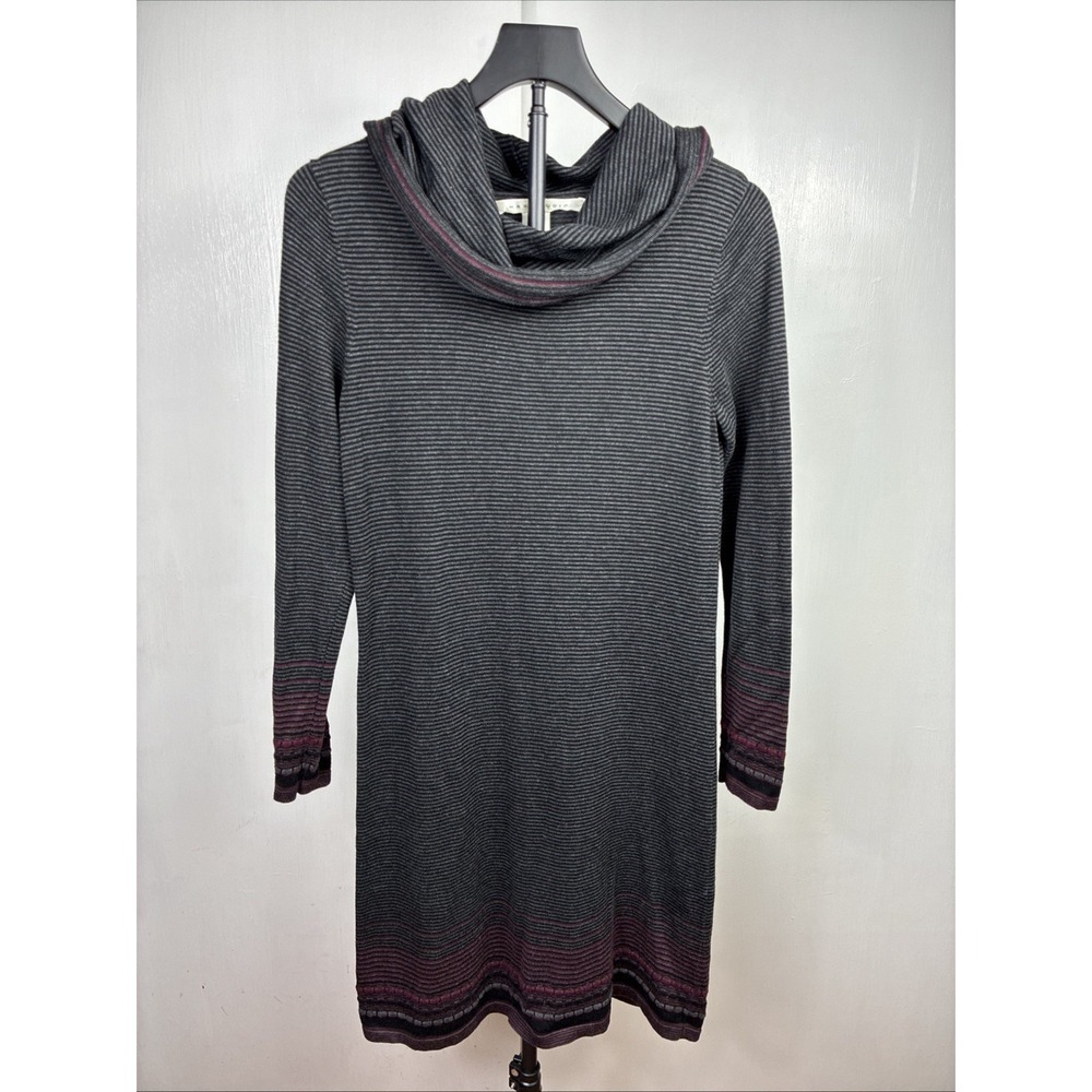 Max Studio Women's Winter Dress Grey Black Maroon Career Size Small Long Sleeve